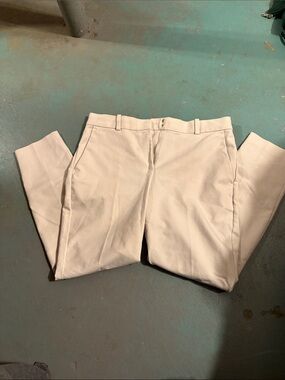 H&M Women's Cream Straight-Leg Trousers